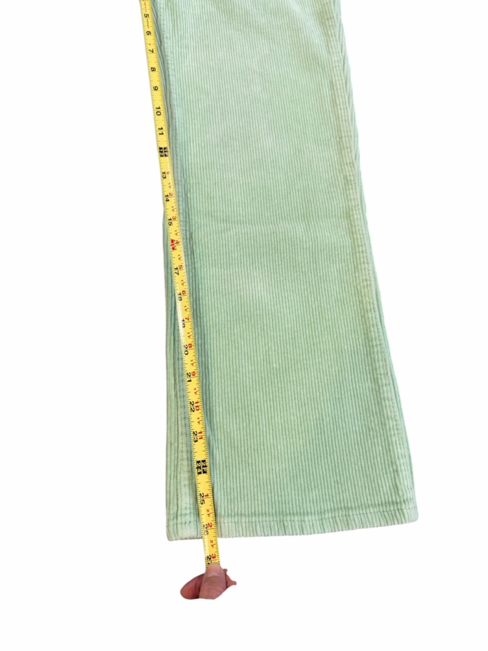 Billabong x Salty Blonde Sage Green Corduroy Pants High Rise Straight Leg 26 - Picture 9 of 10